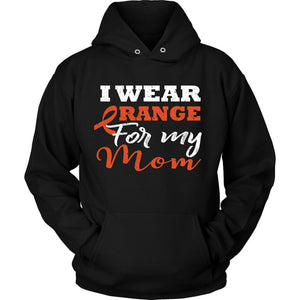 I Wear Orange For My Mom Orange Ribbon Kidney Cancer Awareness Unisex Hoodie For Women & Men-T-shirt-Unisex Hoodie-Black-JoyHip.Com