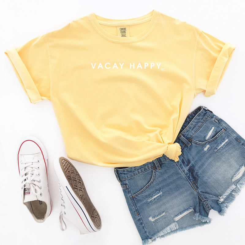 Vacay Happy Comfort Colors Short Sleeve T-Shirt