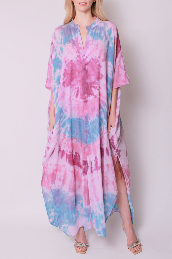 ShivShakti Beach Shibori Tie-Dye Kaftan Maxi Dress