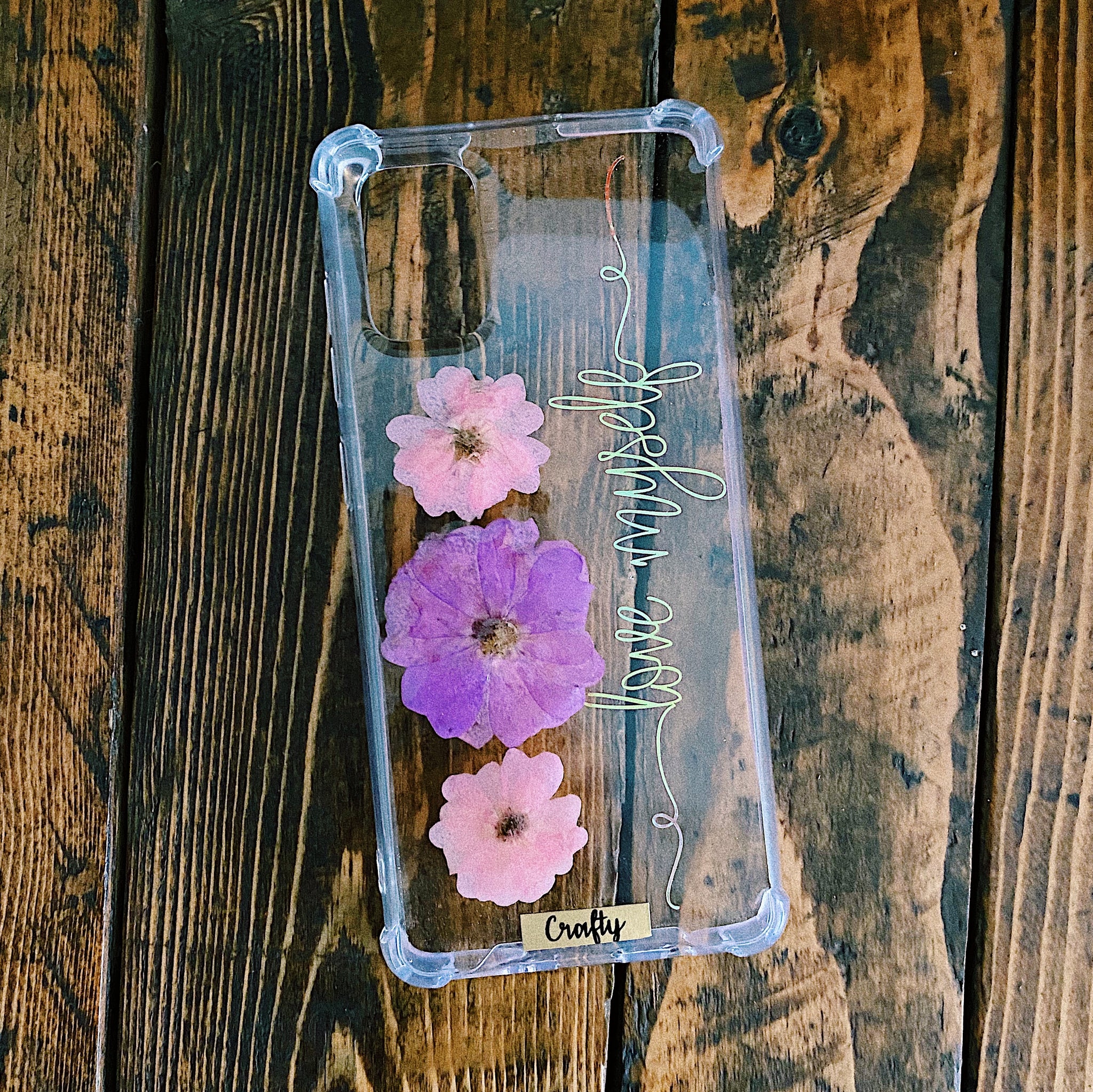 Funda Flores con Nombre Rosa y Lila – Crafty Store