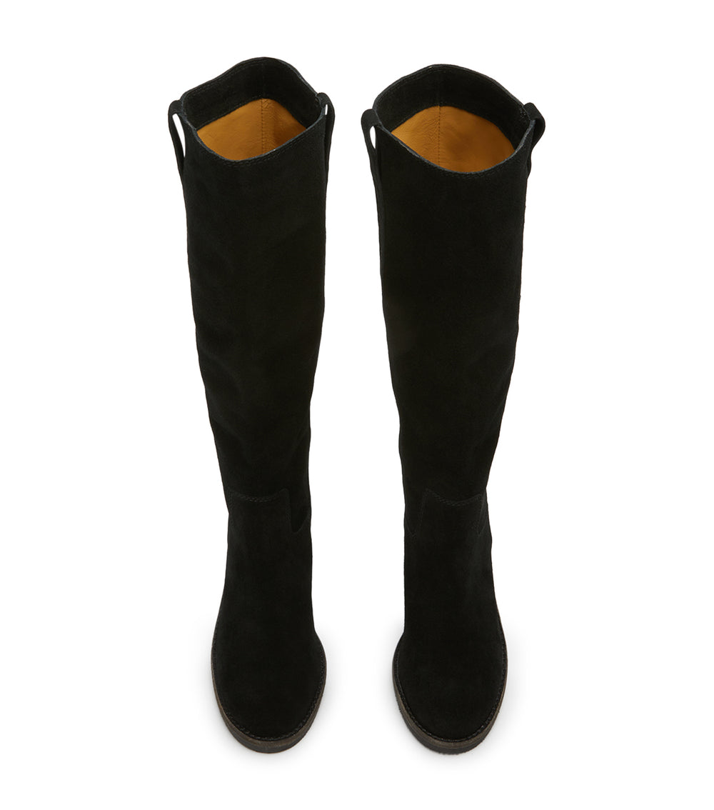 Apache Black Cameo Suede Calf Boots - Tony Bianco