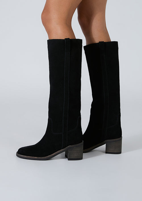 Apache Black Cameo Suede Calf Boots