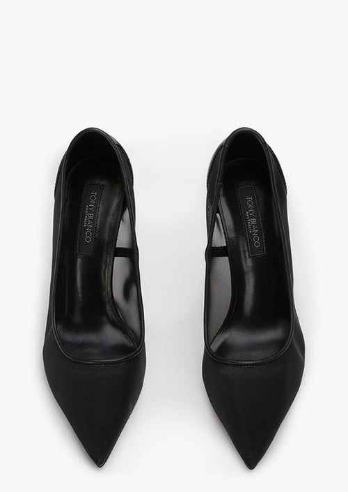Apex Black Nylon Heels