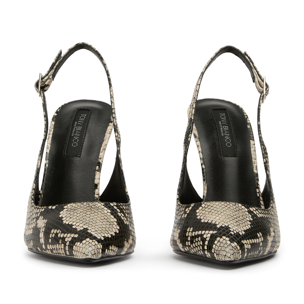 Asti Ecru Snake Heels - Tony Bianco