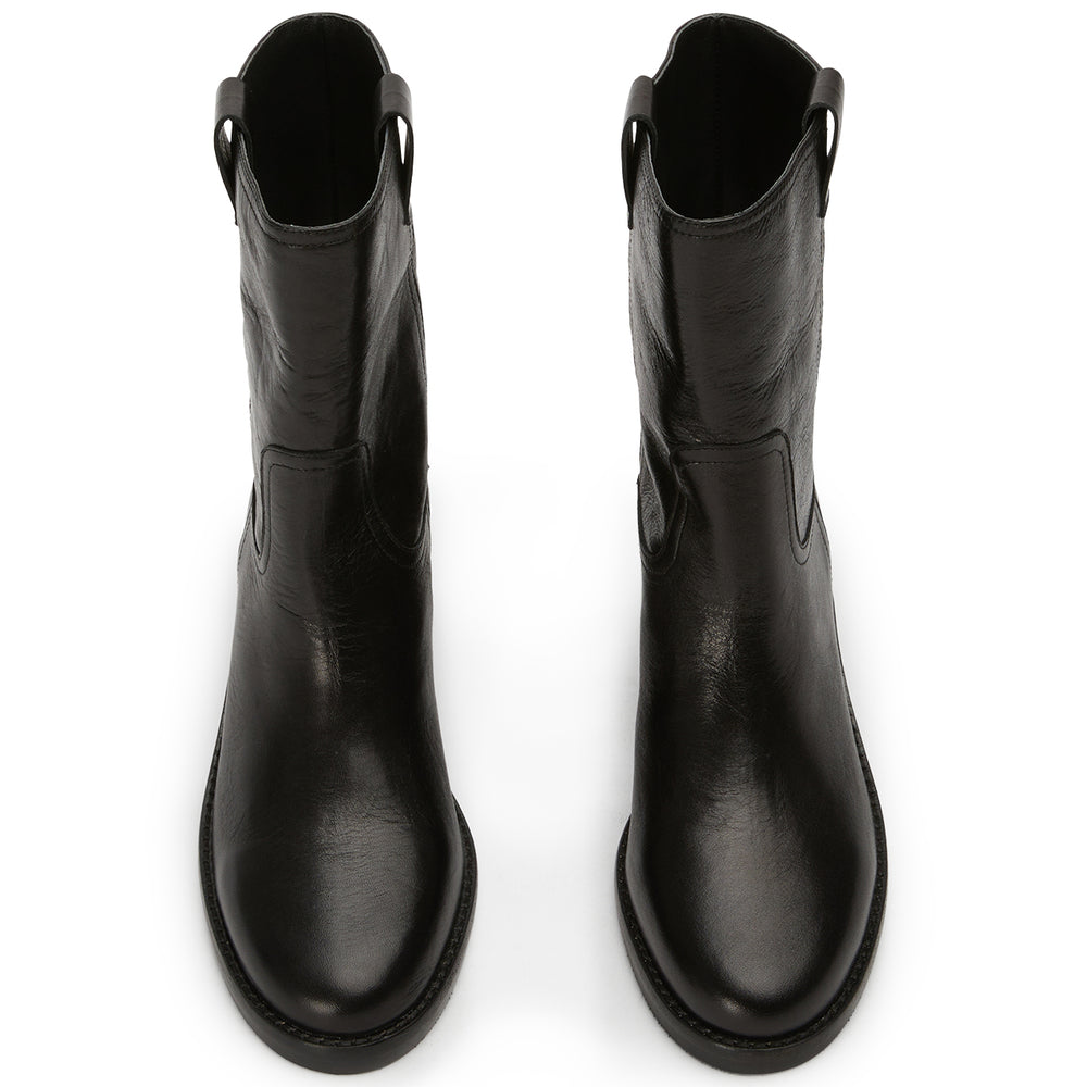 Atomic Black Vintage Ankle Boots - Tony Bianco