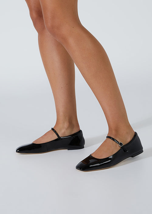 Bambi Black Patent Flats