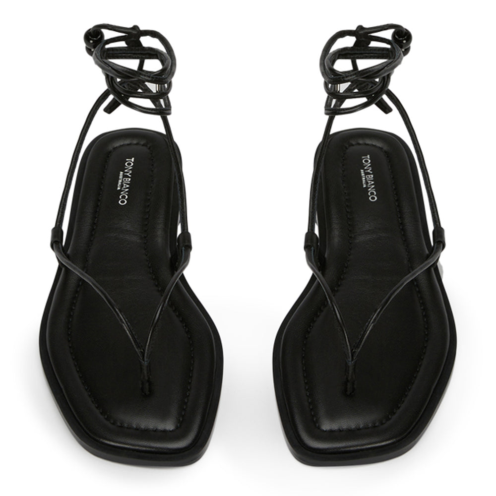 Beach Black Nappa Flats - Tony Bianco