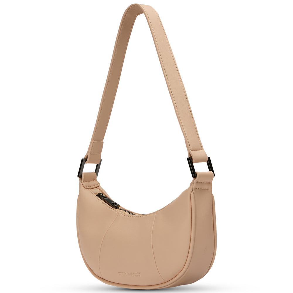 Bela Beige Nappa Shoulder Bag - Tony Bianco