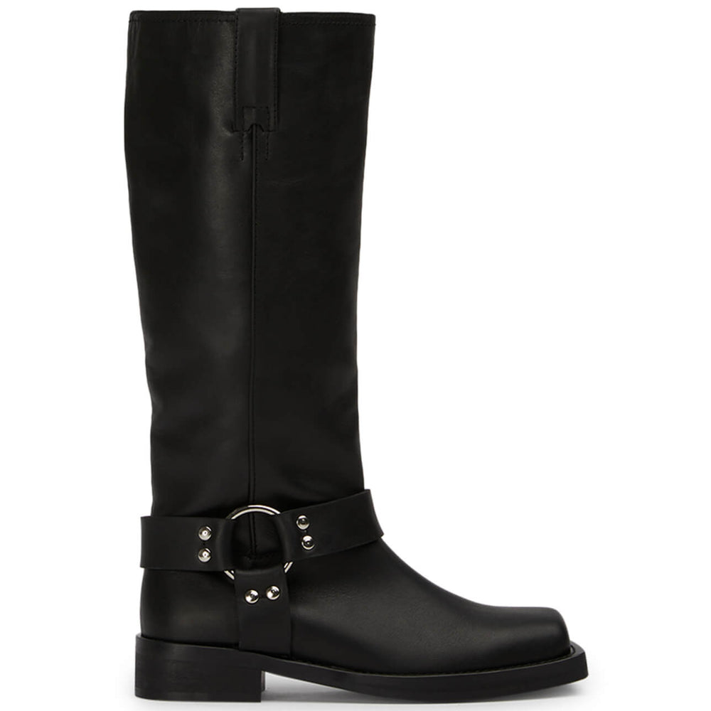 Biker Black Wax Calf Boots - Tony Bianco