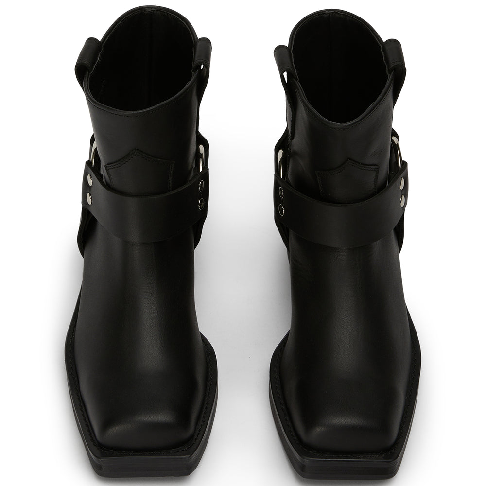 Bikey Black Wax Ankle Boots - Tony Bianco