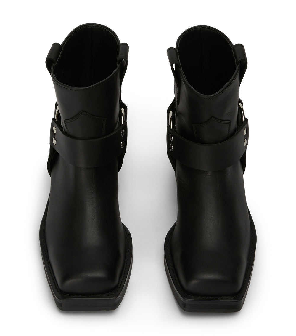 Bikey Black Wax Ankle Boots - Tony Bianco