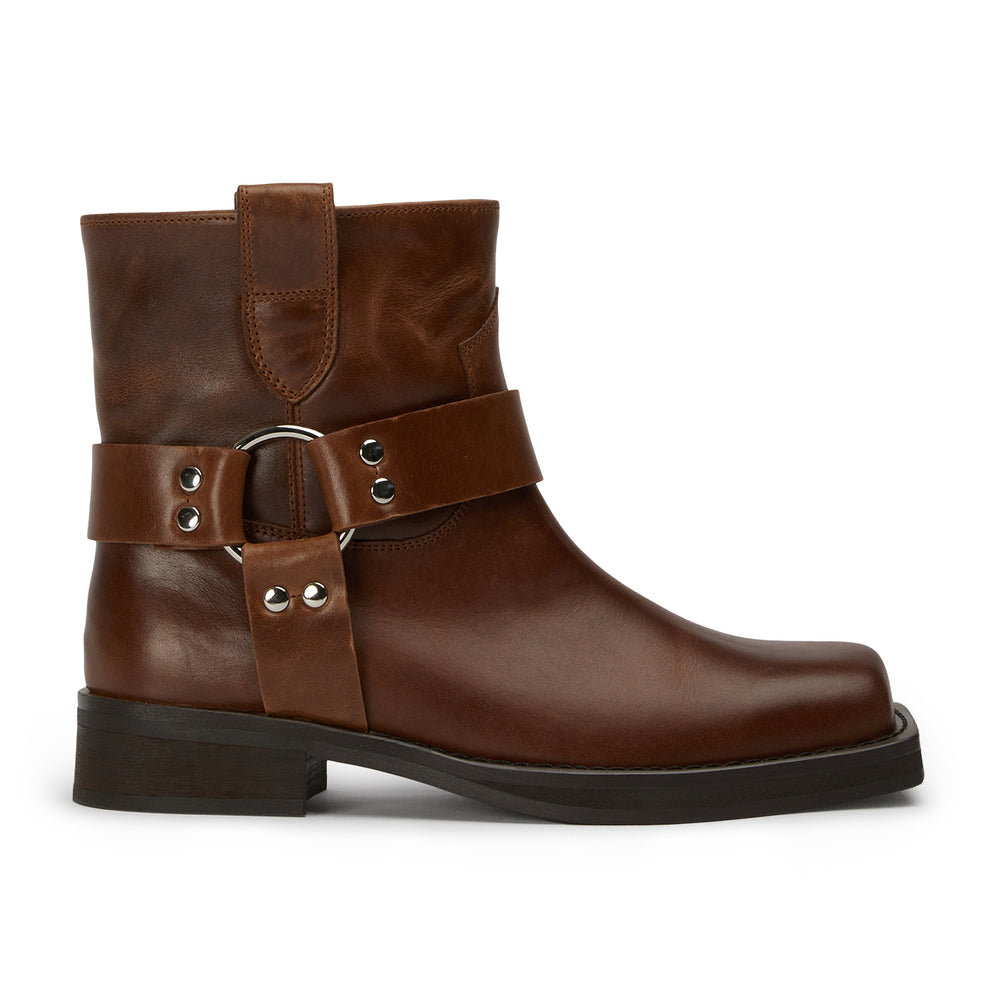 Bikey Saddle Wax Ankle Boots - Tony Bianco