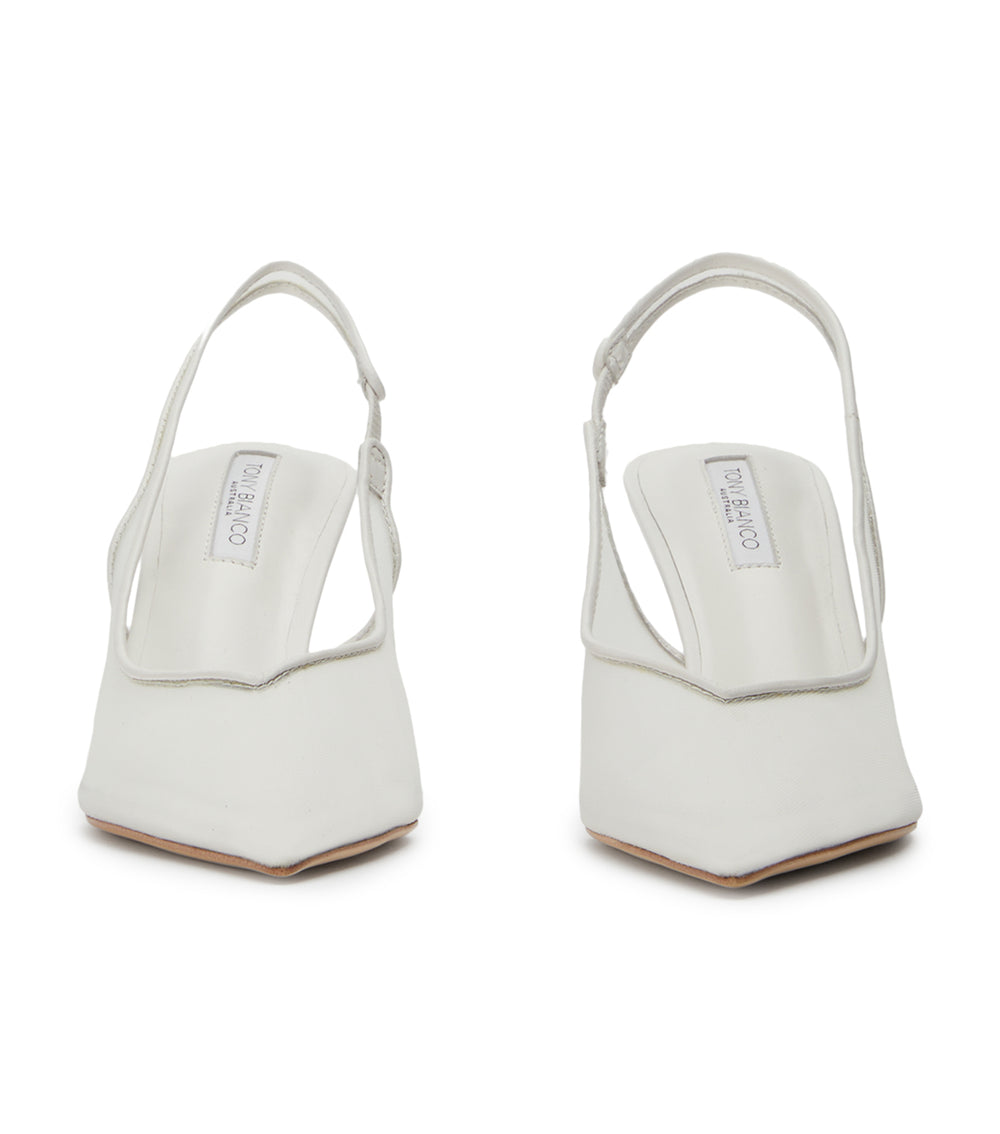 Breeze White Nylon Heels - Tony Bianco