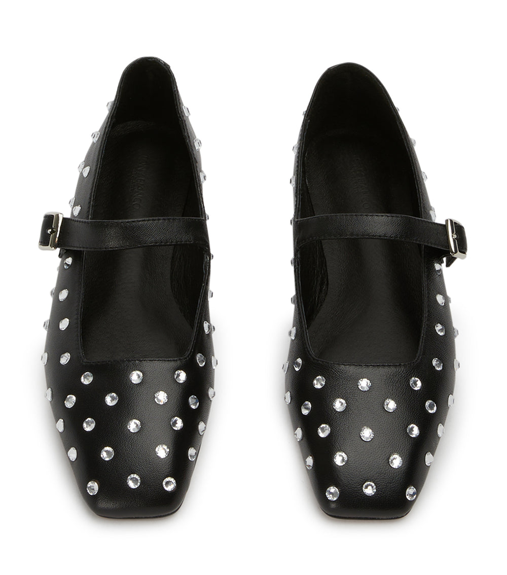 Buffy Black Nappa Flats - Tony Bianco