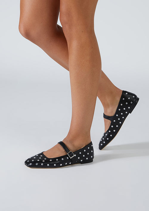 Buffy Black Nappa Flats