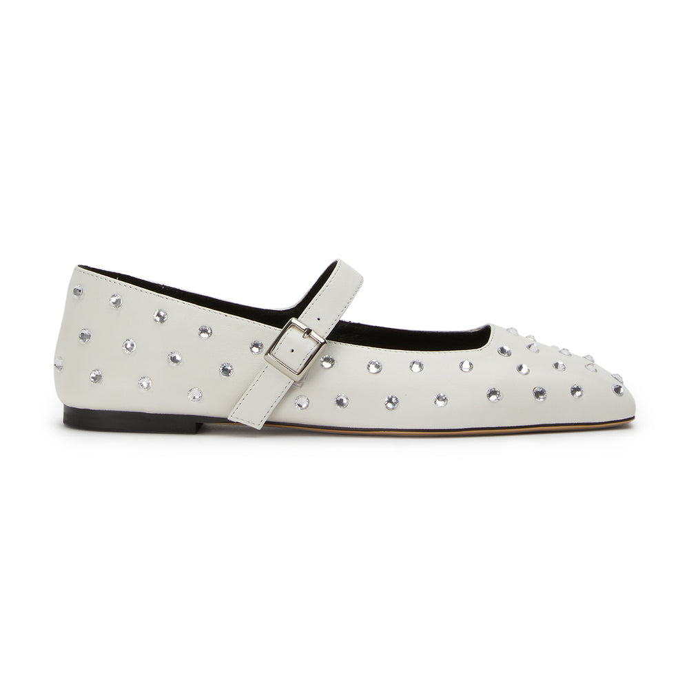 Buffy White Nappa Flats - Tony Bianco