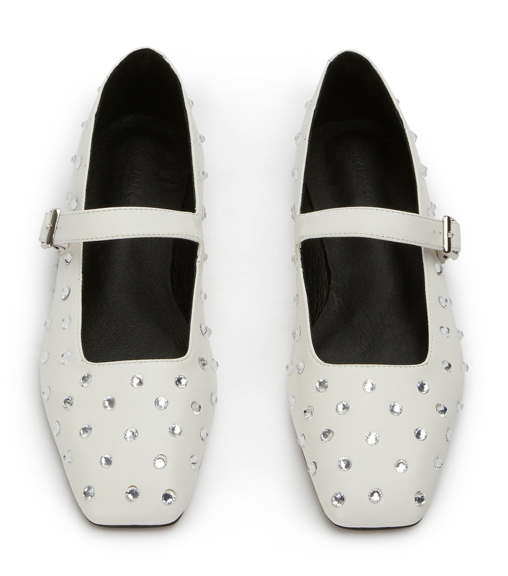 Buffy White Nappa Flats - Tony Bianco