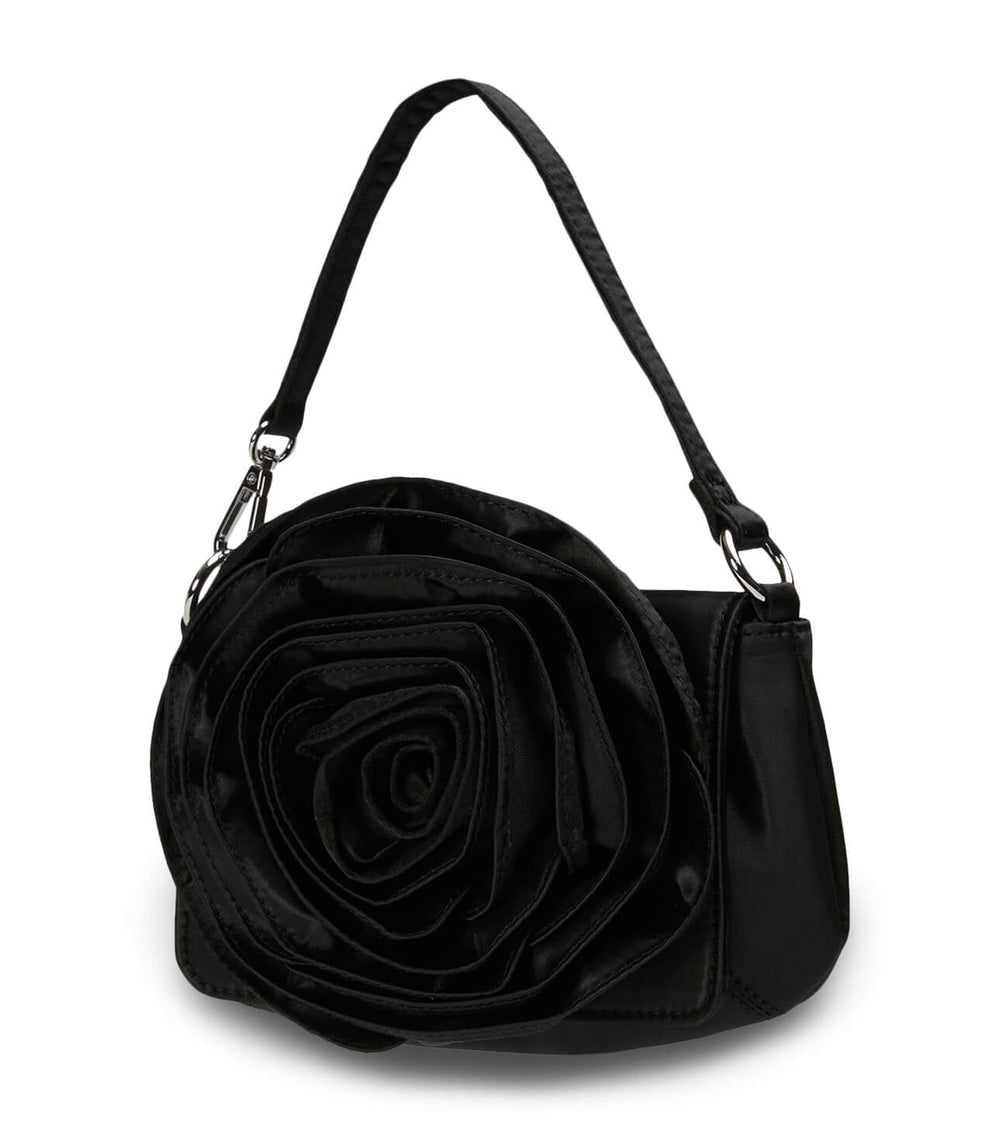 Carrie Black Satin Mini Handbags - Tony Bianco