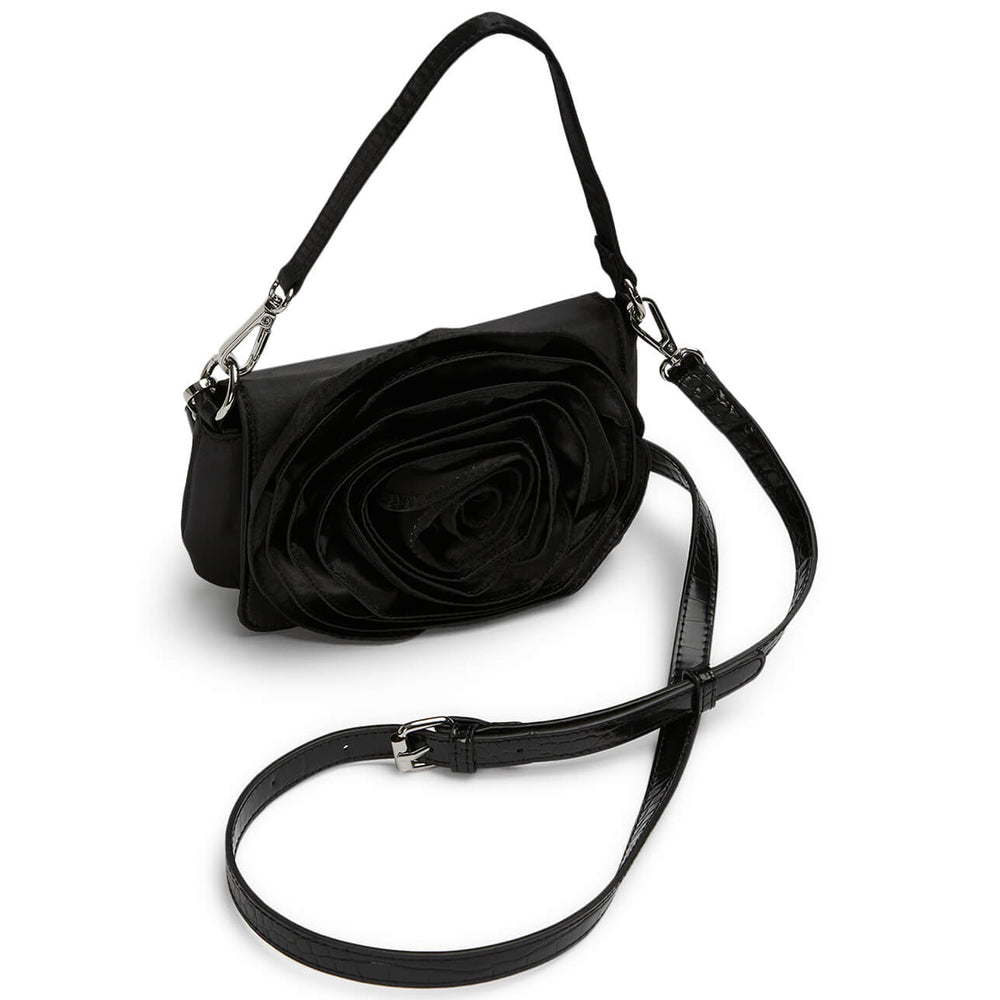 Carrie Black Satin Mini Handbags - Tony Bianco