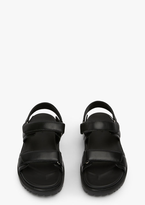 Falcon Black Nappa Sandals