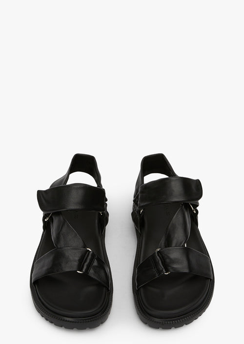 Fantasia Black Nappa Sandals