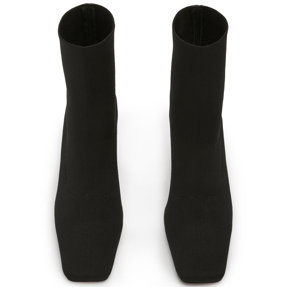 Felix Black Sock Knit Ankle Boots - Tony Bianco
