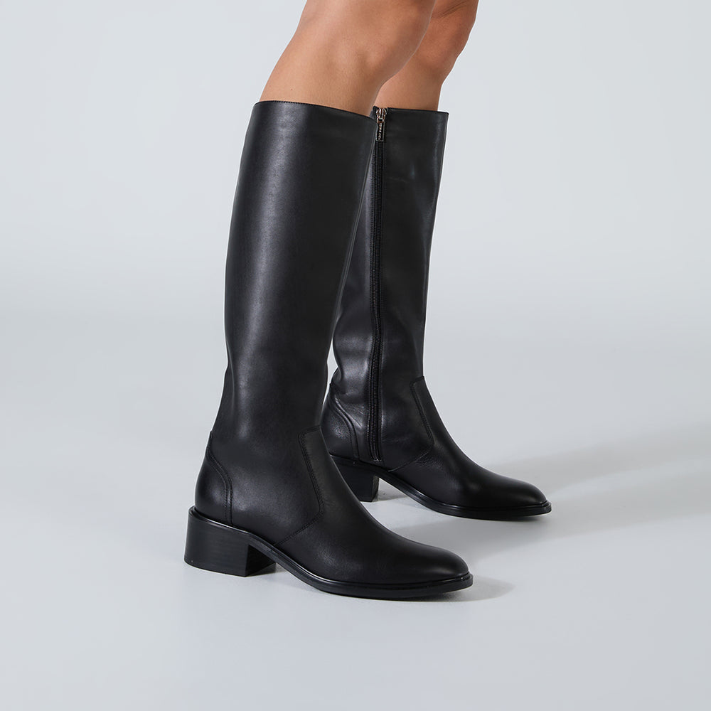 Flaunt Black Como Calf Boots - Tony Bianco