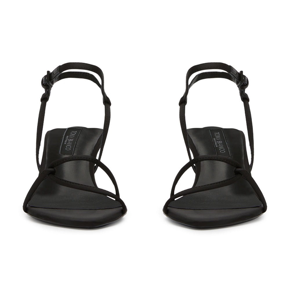 Florida Black Satin Heels - Tony Bianco