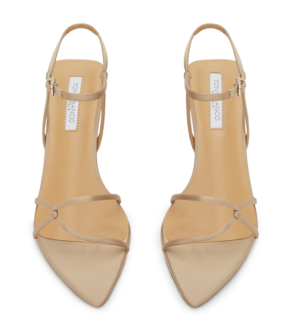 Florida Nude Satin Heels - Tony Bianco