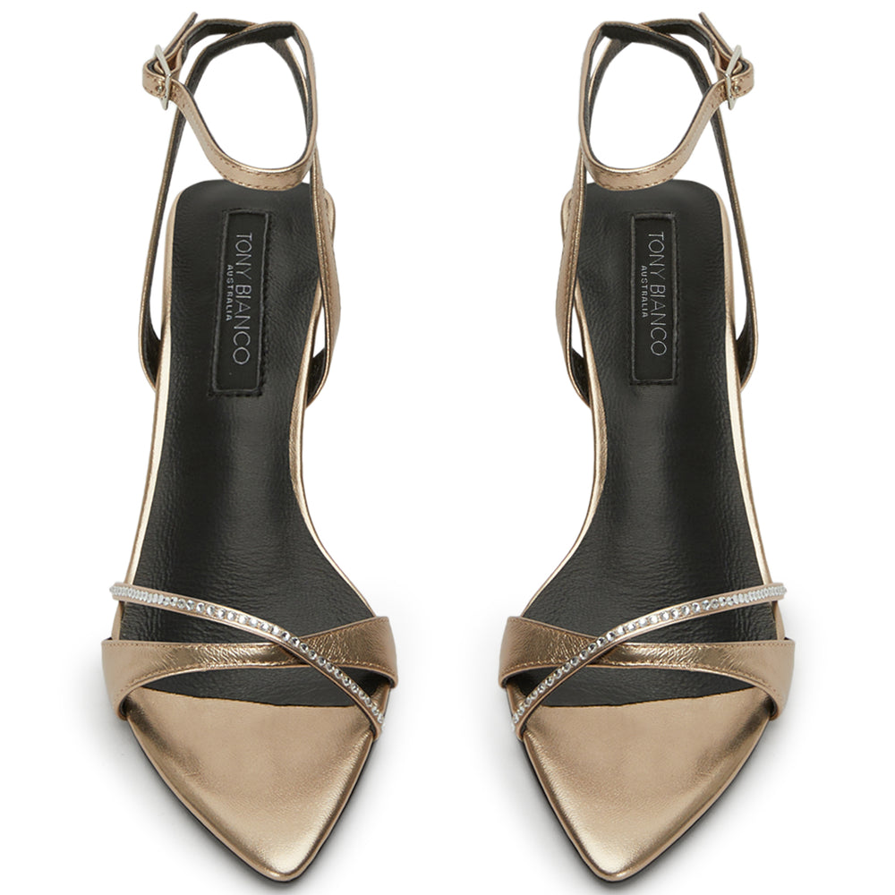 Fortune Amber Nappa Metallic Heels - Tony Bianco