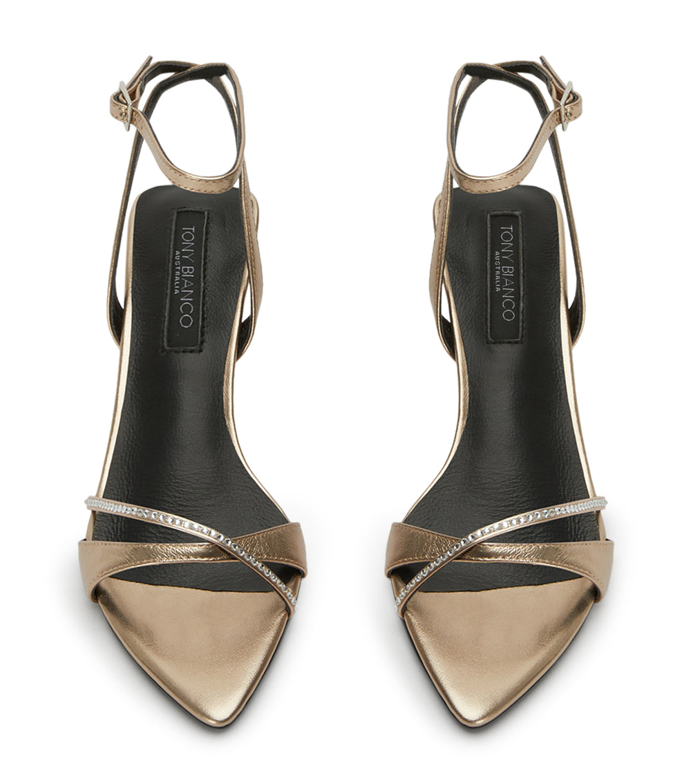 Fortune Amber Nappa Metallic Heels - Tony Bianco