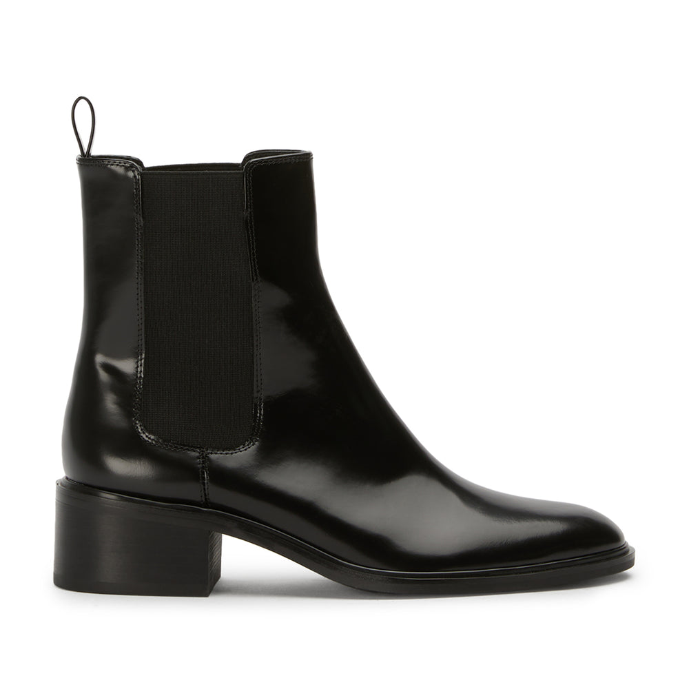 Fremont Black Hi Shine Ankle Boots - Tony Bianco