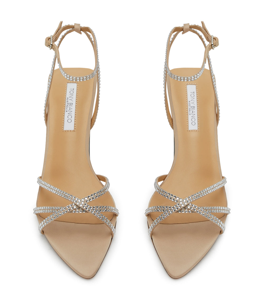 Fritz Nude Satin Heels - Tony Bianco