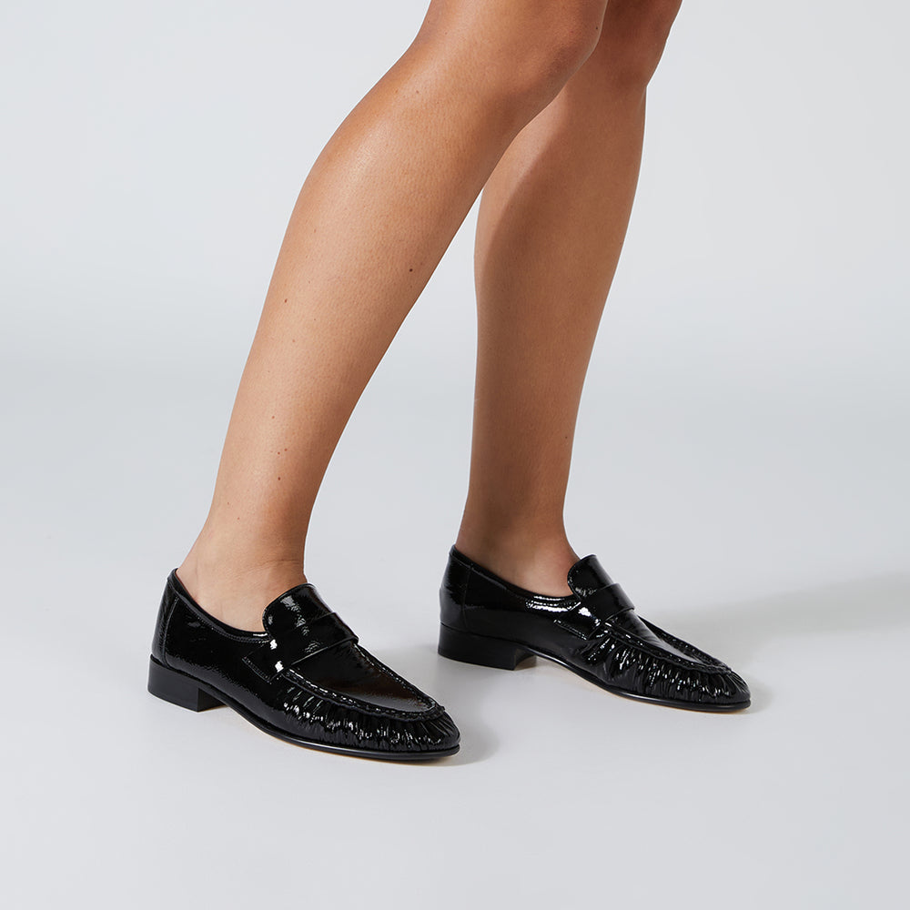 Gatsby Black Nappa Patent Flats - Tony Bianco