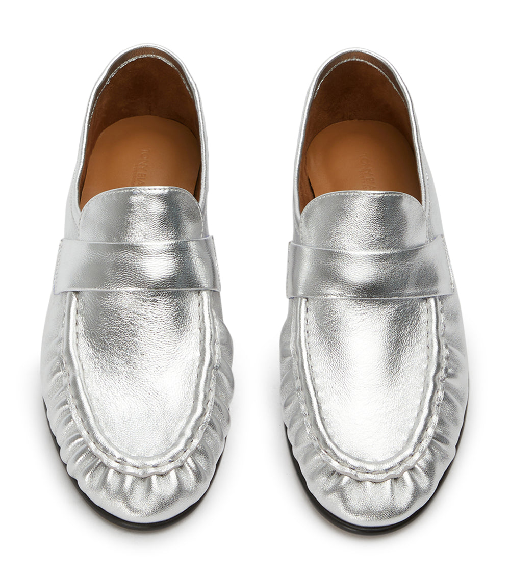 Gatsby Silver Shimmer Flats - Tony Bianco