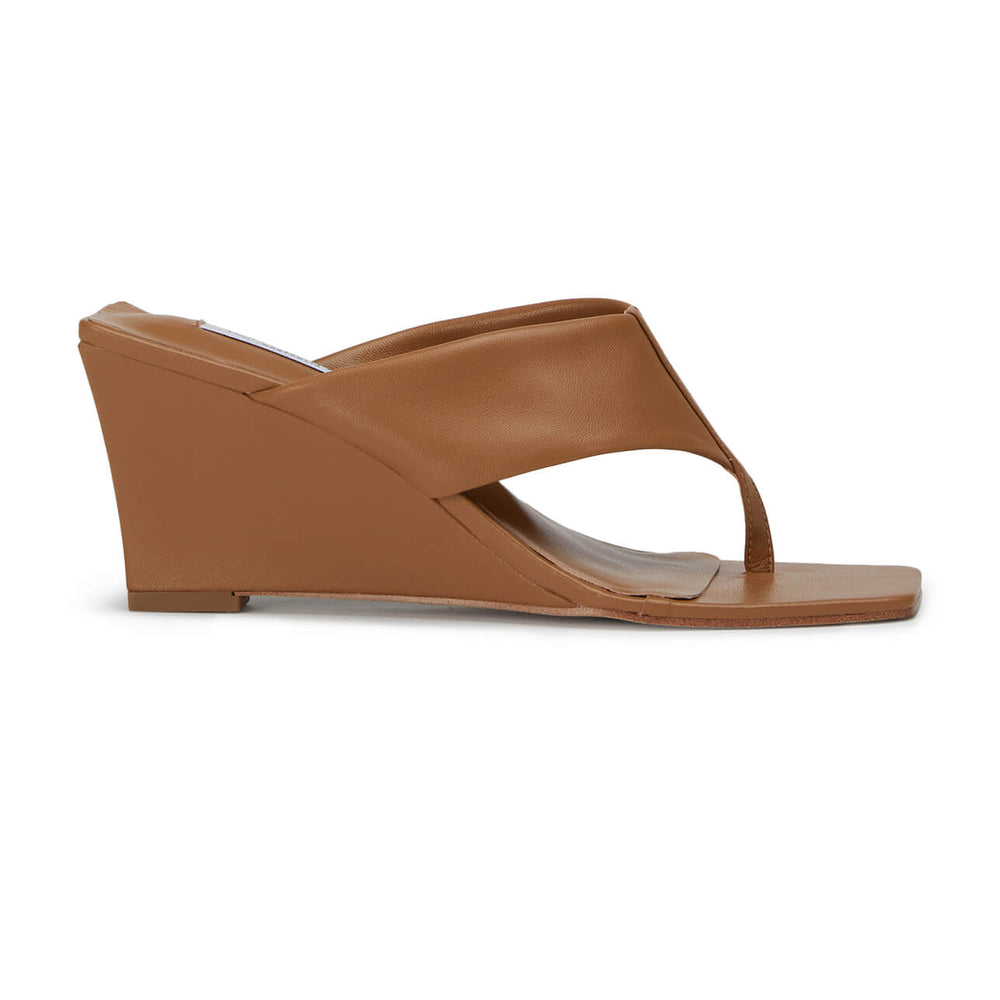 Gemini Tan Nappa Wedges - Tony Bianco