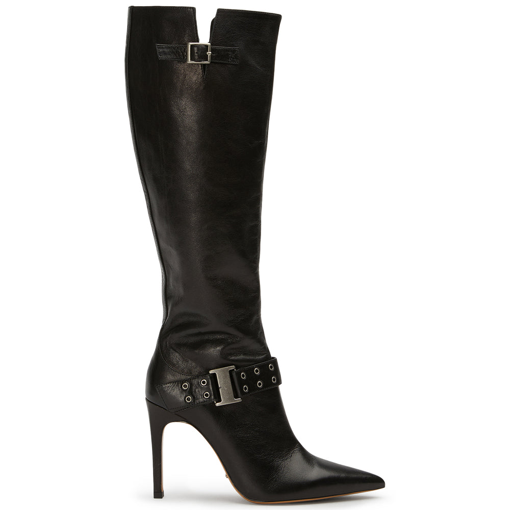 Gia Black Vintage Calf Boots - Tony Bianco