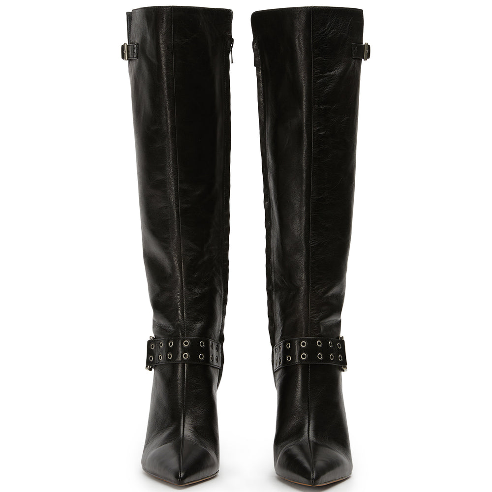 Gia Black Vintage Calf Boots - Tony Bianco