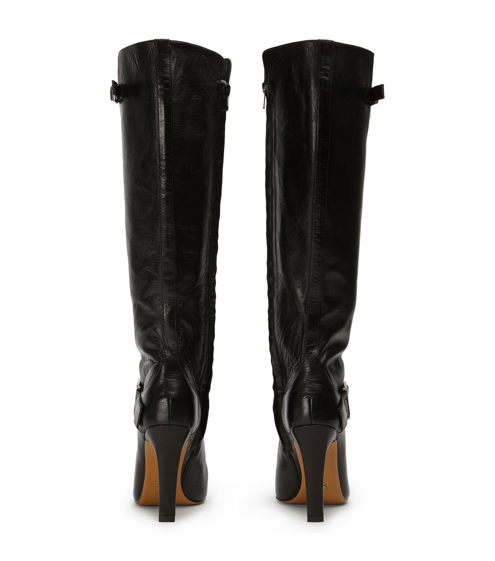 Gia Black Vintage Calf Boots - Tony Bianco