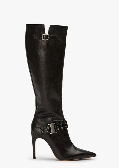 Gia Black Vintage Calf Boots