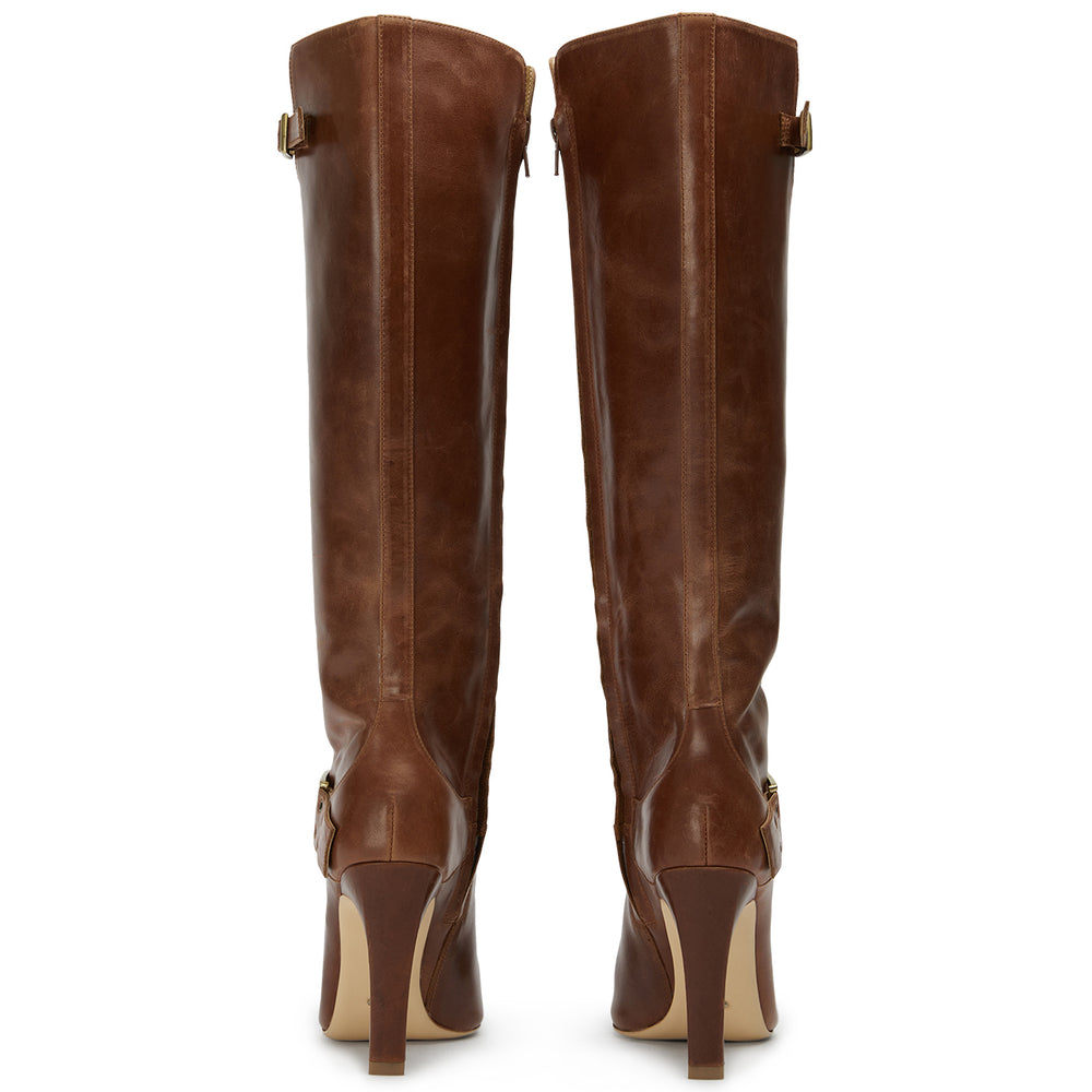 Gia Cognac Calf Boots - Tony Bianco