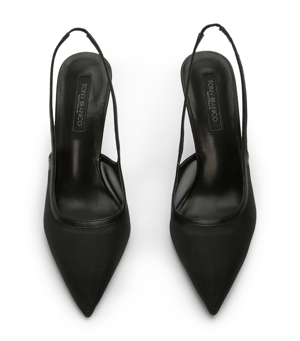 Glide Black Nylon Heels - Tony Bianco