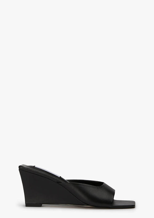 Gossip Black Nappa Wedges