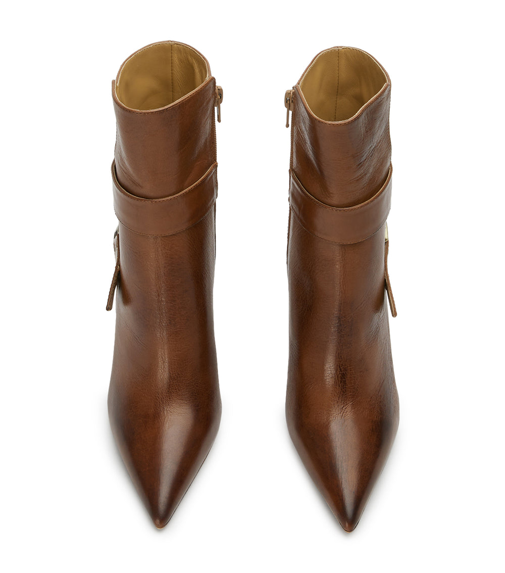 Grace Cognac Vintage Ankle Boots - Tony Bianco