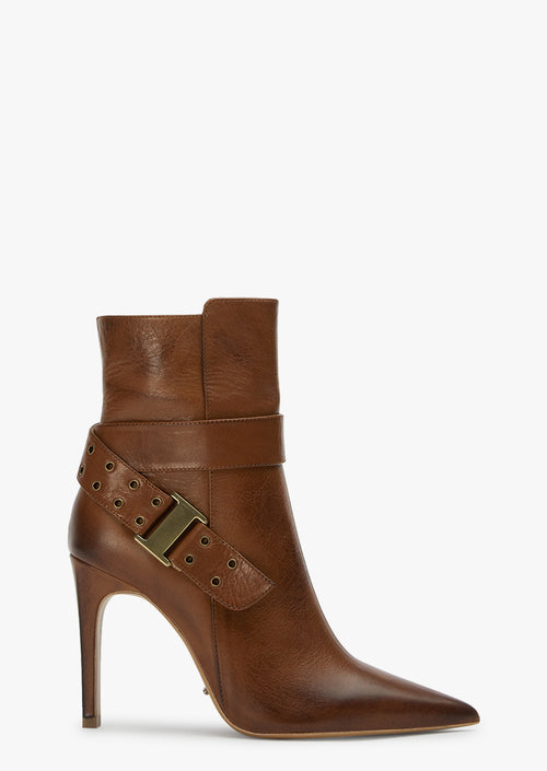 Grace Cognac Vintage Ankle Boots