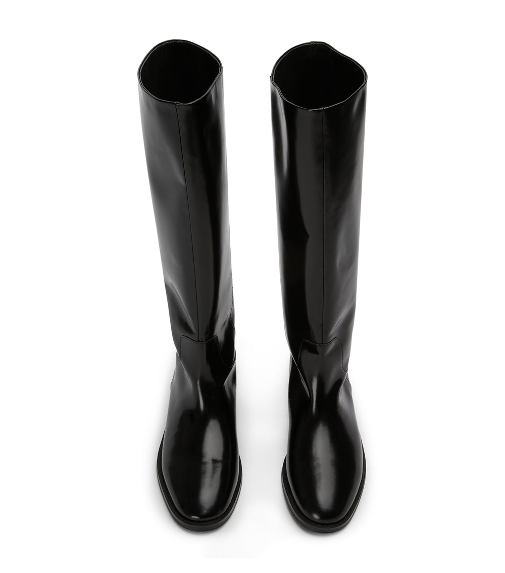 Grange Black Hi Shine Calf Boots - Tony Bianco