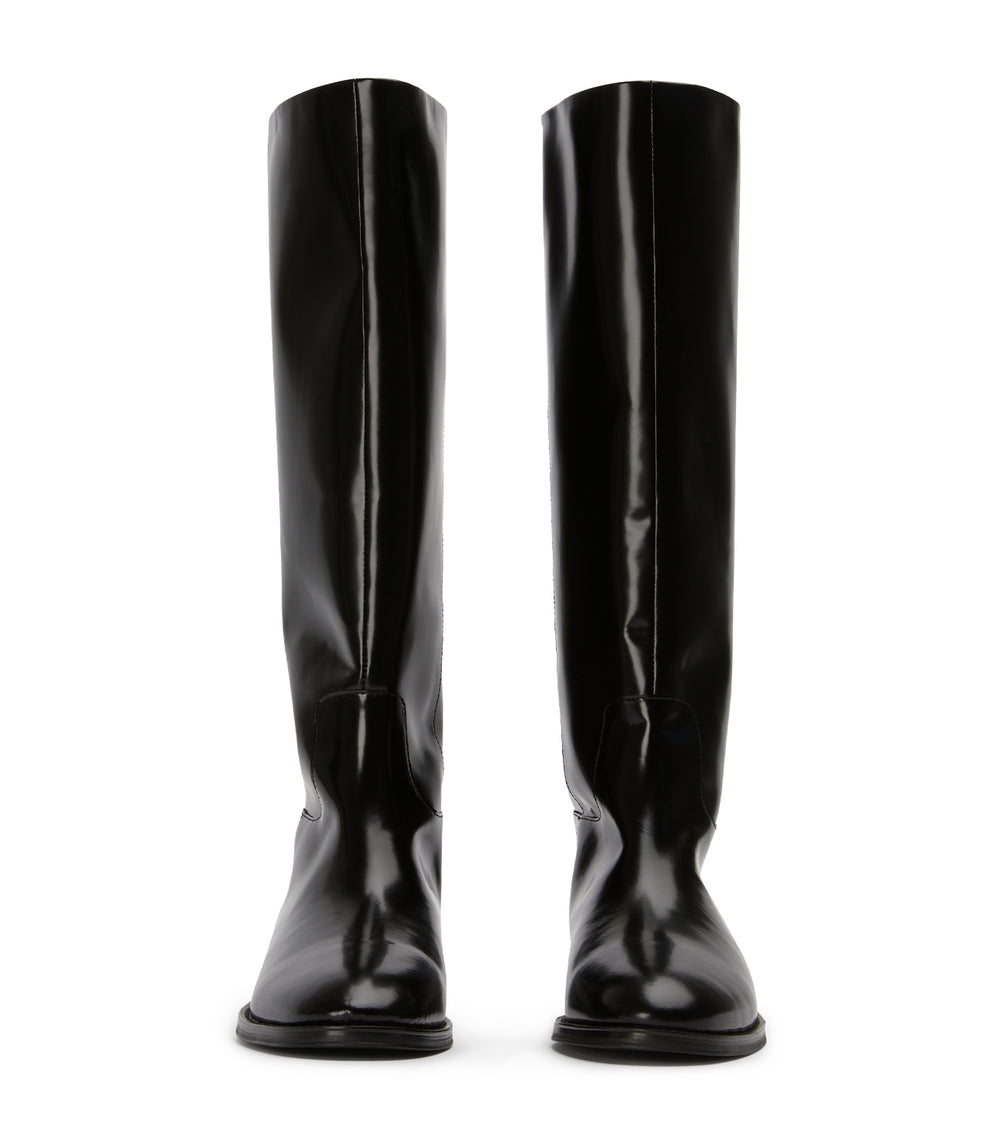 Grange Black Hi Shine Calf Boots - Tony Bianco