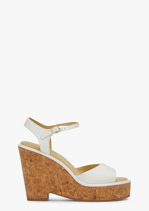 Harlem White Nappa Wedges