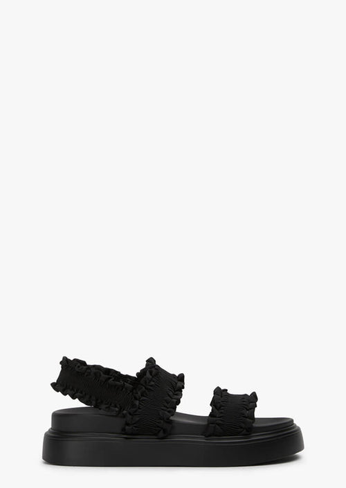 Jerry Black Ruffle Sandals