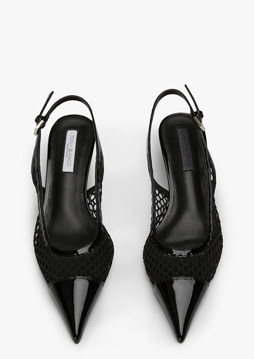 Kendall Black Mesh/Patent Heels